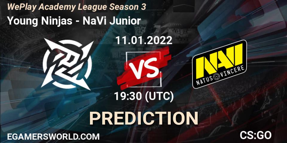 Young Ninjas vs NaVi Junior: Match Prediction. 11.01.2022 at 20:10, Counter-Strike (CS2), WePlay Academy League Season 3