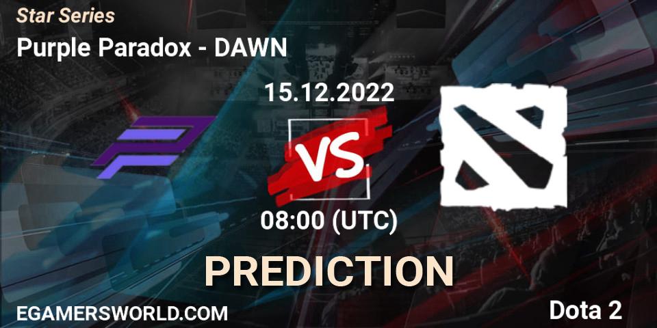 Purple Paradox vs DAWN: Match Prediction. 15.12.22, Dota 2, Star Series