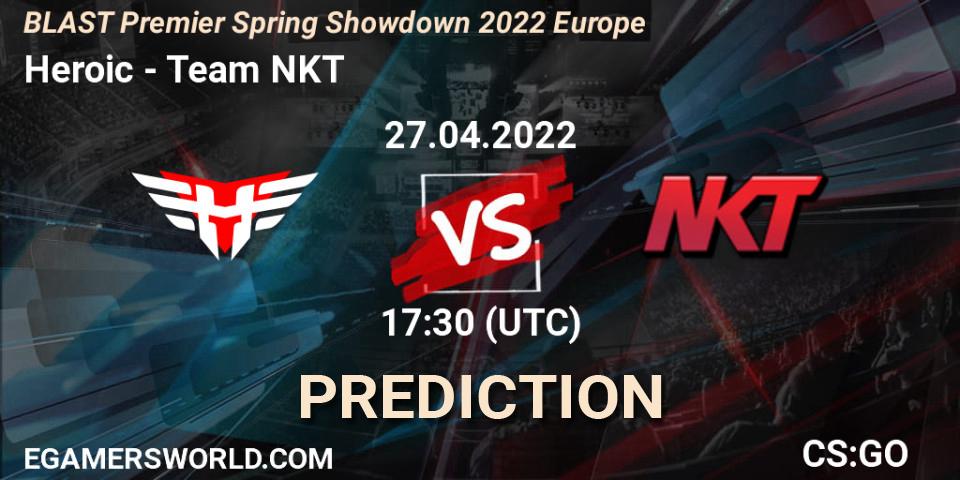 Heroic vs Team NKT: Match Prediction. 27.04.22, CS2 (CS:GO), BLAST Premier Spring Showdown 2022 Europe