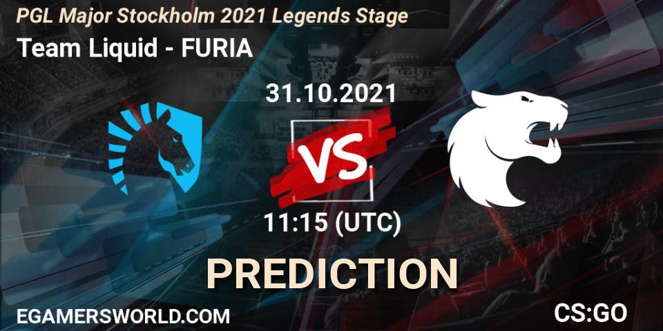 Team Liquid vs FURIA: Match Prediction. 31.10.2021 at 11:15, Counter-Strike (CS2), PGL Major Stockholm 2021 Legends Stage