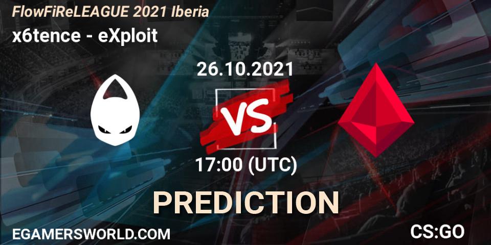 x6tence vs eXploit: Match Prediction. 26.10.21, CS2 (CS:GO), FlowFiReLEAGUE 2021 Iberia