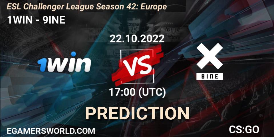 1WIN vs 9INE: Match Prediction. 22.10.22, CS2 (CS:GO), ESL Challenger League Season 42: Europe