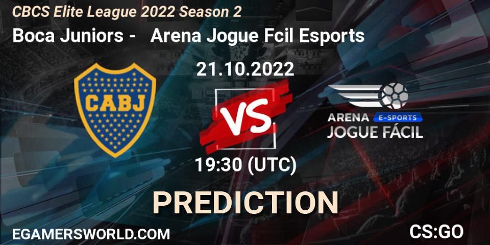 Boca Juniors vs Arena Jogue Fácil Esports: Match Prediction. 21.10.2022 at 19:40, Counter-Strike (CS2), CBCS Elite League 2022 Season 2