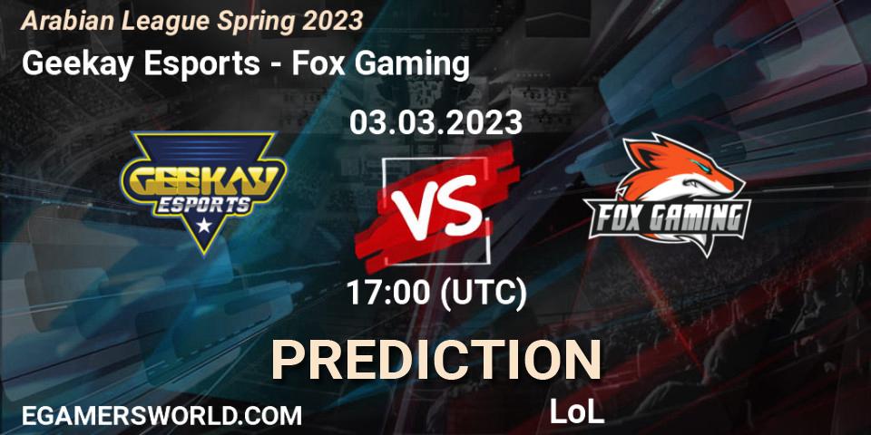 Geekay Esports vs Fox Gaming: Match Prediction. 10.02.23, LoL, Arabian League Spring 2023