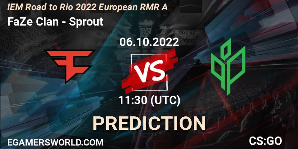 FaZe Clan vs Sprout: Match Prediction. 06.10.2022 at 11:30, Counter-Strike (CS2), IEM Road to Rio 2022 European RMR A