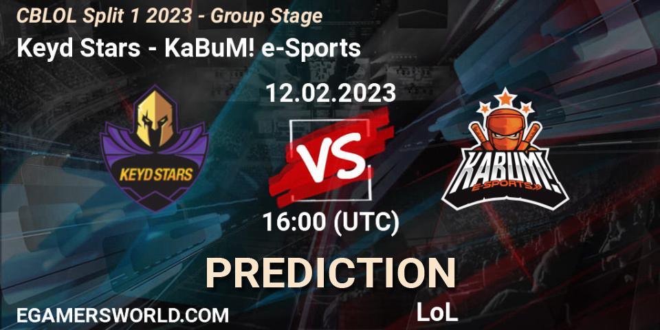 Keyd Stars vs KaBuM! e-Sports: Match Prediction. 12.02.23, LoL, CBLOL Split 1 2023 - Group Stage