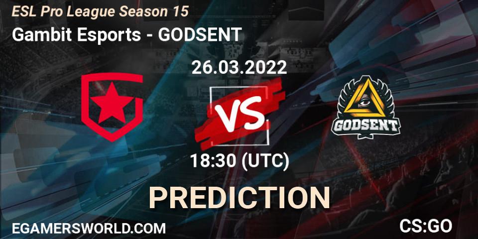 Players vs GODSENT: Match Prediction. 26.03.2022 at 18:30, Counter-Strike (CS2), ESL Pro League Season 15