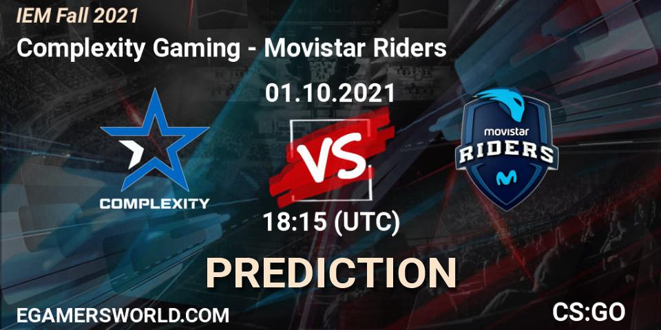 Complexity Gaming vs Movistar Riders: Match Prediction. 01.10.2021 at 18:40, Counter-Strike (CS2), IEM Fall 2021: Europe RMR