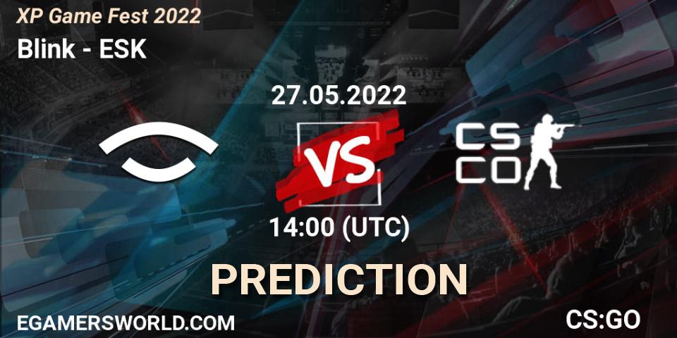 Blink vs eSportsKosova: Match Prediction. 27.05.2022 at 14:45, Counter-Strike (CS2), XP Game Fest 2022