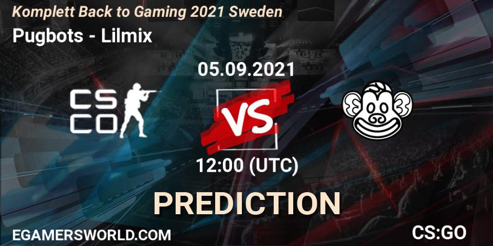 Pugbots vs Lilmix: Match Prediction. 05.09.2021 at 12:00, Counter-Strike (CS2), Komplett Back to Gaming 2021 Sweden