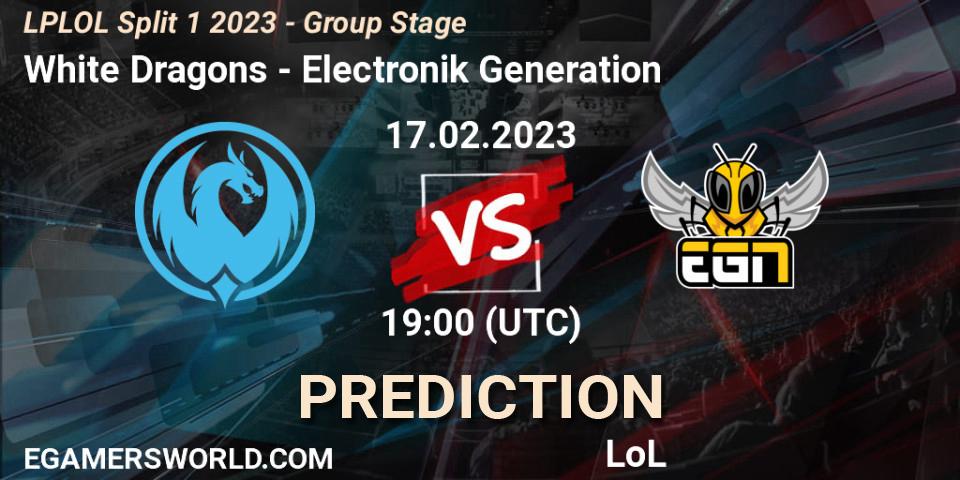 White Dragons vs Electronik Generation: Match Prediction. 17.02.2023 at 19:00, LoL, LPLOL Split 1 2023 - Group Stage