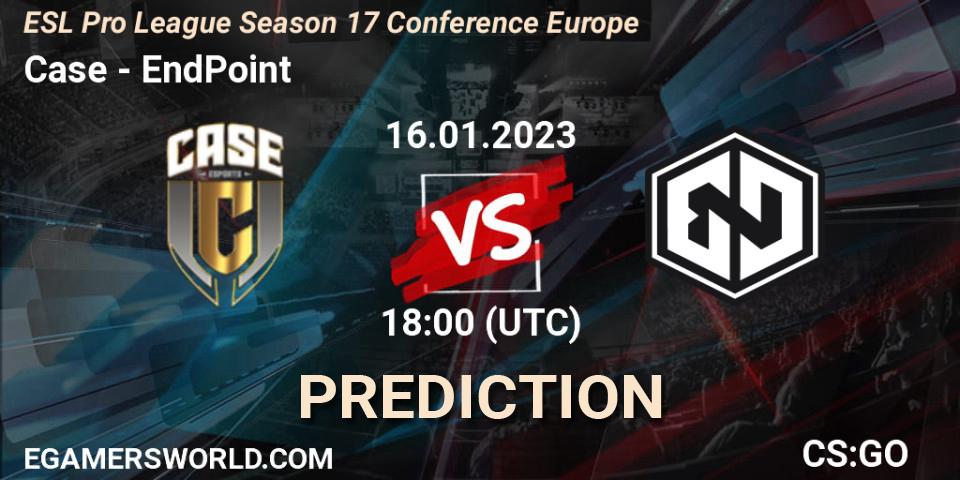 Case vs EndPoint: Match Prediction. 16.01.2023 at 18:00, Counter-Strike (CS2), ESL Pro League Season 17 Conference Europe