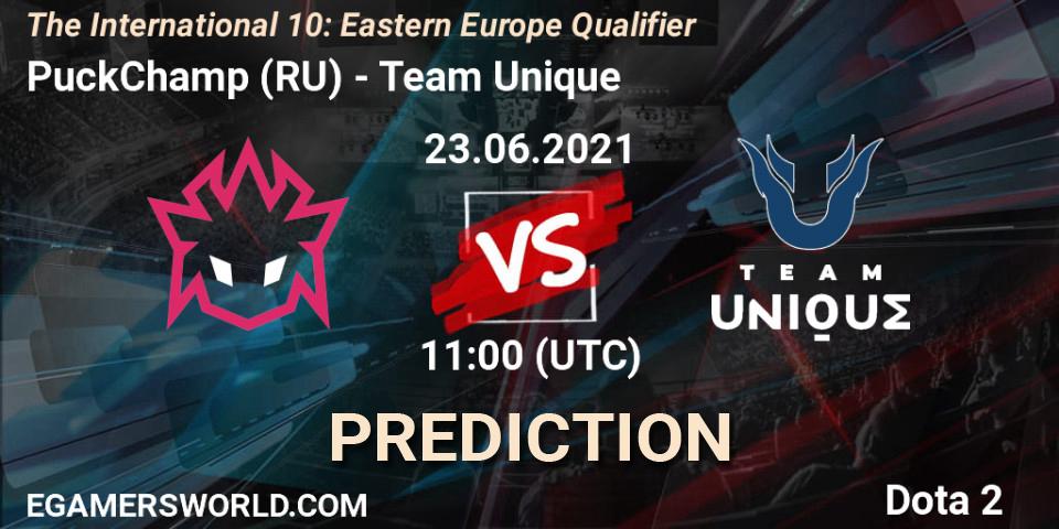 PuckChamp (RU) vs Team Unique: Match Prediction. 23.06.2021 at 10:29, Dota 2, The International 10: Eastern Europe Qualifier