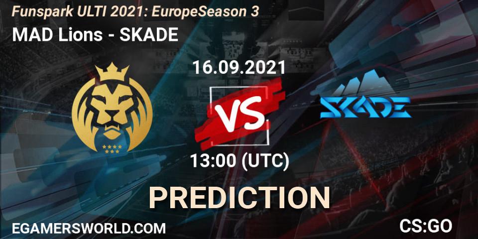 MAD Lions vs SKADE: Match Prediction. 16.09.2021 at 13:00, Counter-Strike (CS2), Funspark ULTI 2021: Europe Season 3