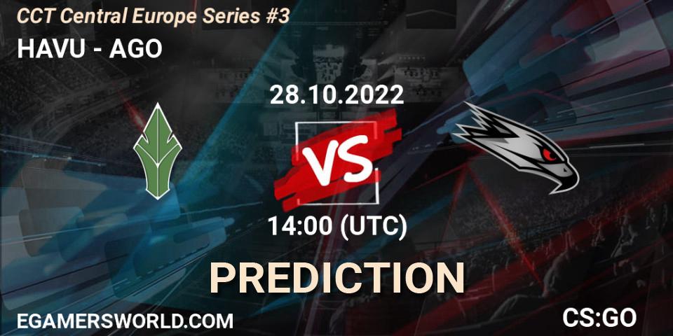 HAVU vs AGO: Match Prediction. 28.10.2022 at 15:00, Counter-Strike (CS2), CCT Central Europe Series #3