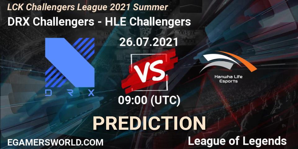 DRX Challengers vs HLE Challengers: Match Prediction. 26.07.2021 at 09:00, LoL, LCK Challengers League 2021 Summer