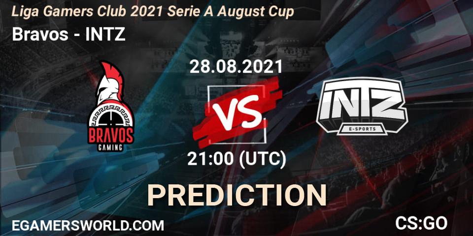 Bravos vs INTZ: Match Prediction. 29.08.2021 at 00:25, Counter-Strike (CS2), Liga Gamers Club 2021 Serie A August Cup