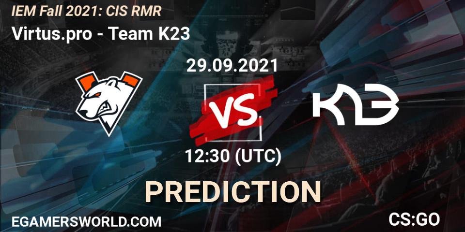 Virtus.pro vs Team K23: Match Prediction. 29.09.2021 at 12:30, Counter-Strike (CS2), IEM Fall 2021: CIS RMR