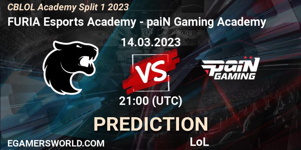 FURIA Esports Academy vs paiN Gaming Academy: Match Prediction. 14.03.2023 at 21:00, LoL, CBLOL Academy Split 1 2023
