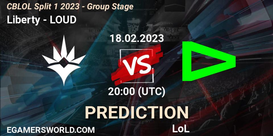 Liberty vs LOUD: Match Prediction. 18.02.23, LoL, CBLOL Split 1 2023 - Group Stage