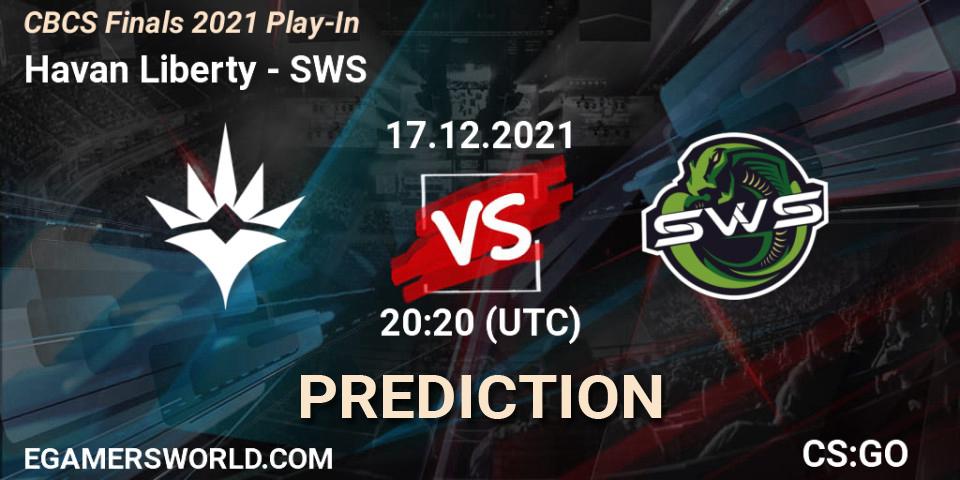Havan Liberty vs SWS: Match Prediction. 17.12.2021 at 20:20, Counter-Strike (CS2), CBCS Finals 2021 Play-In