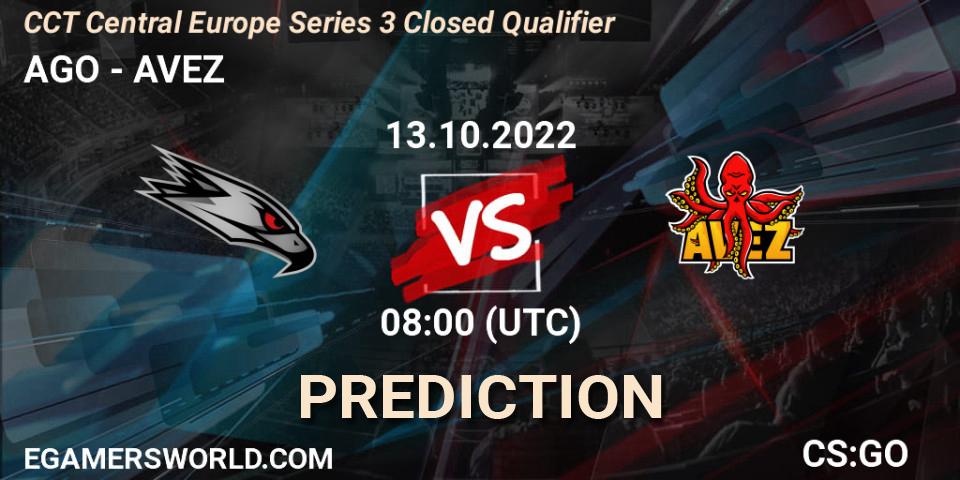 AGO vs AVEZ: Match Prediction. 13.10.2022 at 08:00, Counter-Strike (CS2), CCT Central Europe Series 3 Closed Qualifier