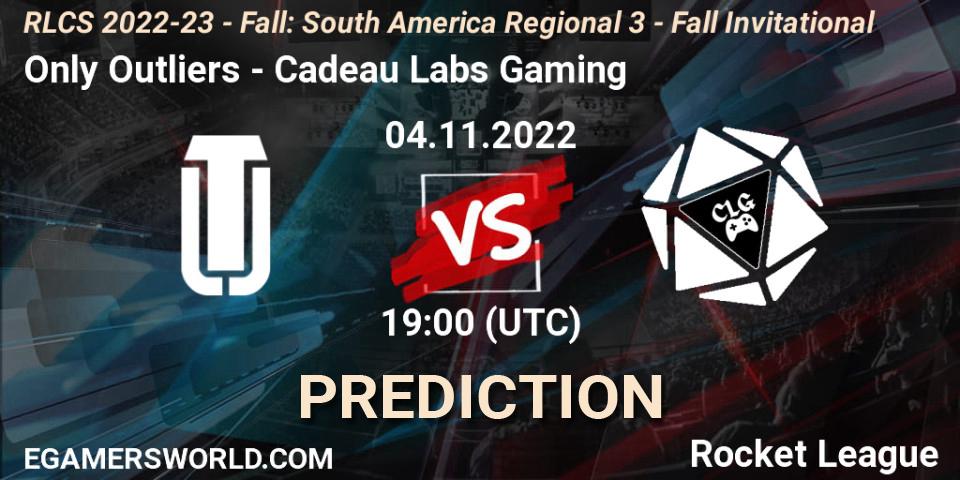 Only Outliers vs Cadeau Labs Gaming: Match Prediction. 04.11.2022 at 19:00, Rocket League, RLCS 2022-23 - Fall: South America Regional 3 - Fall Invitational