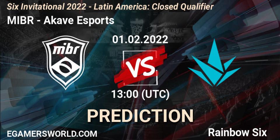 MIBR vs Akave Esports: Match Prediction. 01.02.2022 at 13:00, Rainbow Six, Six Invitational 2022 - Latin America: Closed Qualifier
