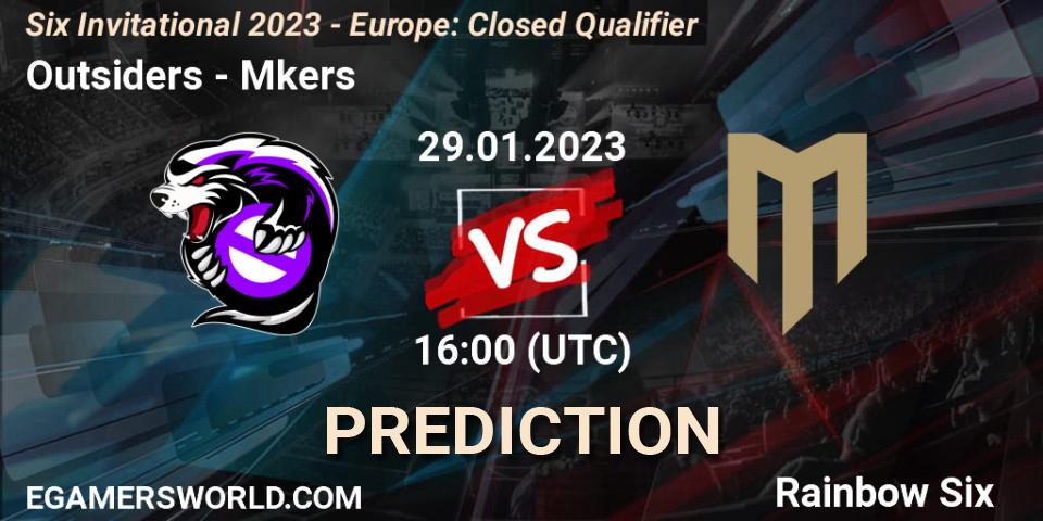 Outsiders vs Mkers: Match Prediction. 29.01.23, Rainbow Six, Six Invitational 2023 - Europe: Closed Qualifier