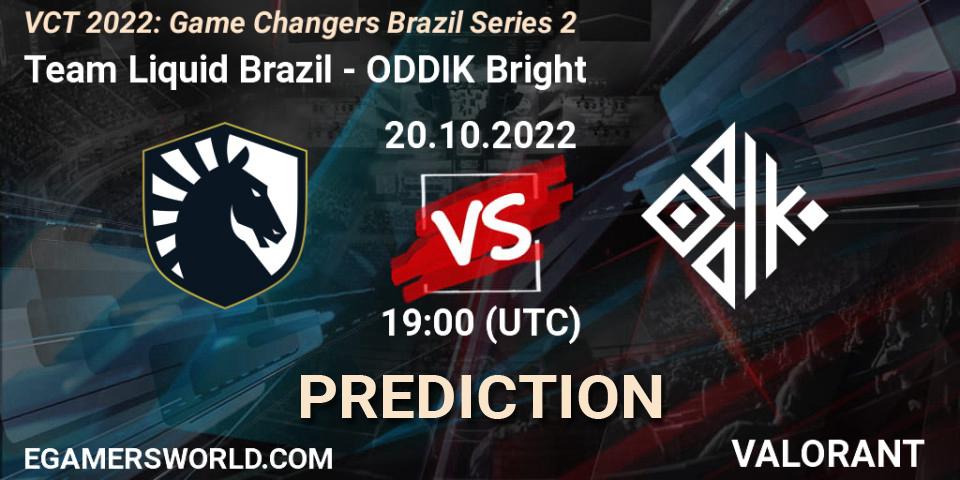 Team Liquid Brazil vs ODDIK Bright: Match Prediction. 20.10.2022 at 18:40, VALORANT, VCT 2022: Game Changers Brazil Series 2