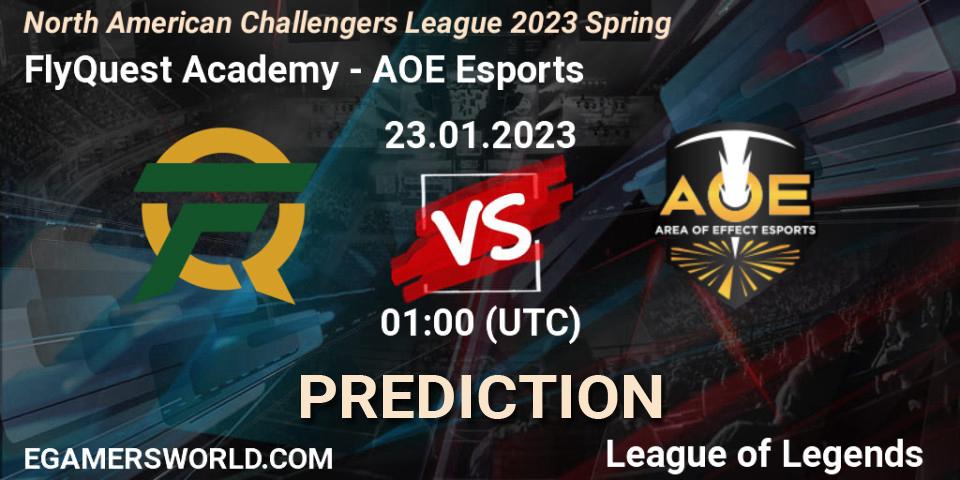 FlyQuest Challengers vs AOE Esports: Match Prediction. 23.01.2023 at 01:00, LoL, NACL 2023 Spring - Group Stage