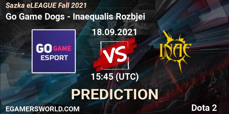 Go Game Dogs vs Inaequalis Rozbíječi: Match Prediction. 18.09.2021 at 15:49, Dota 2, Sazka eLEAGUE Fall 2021