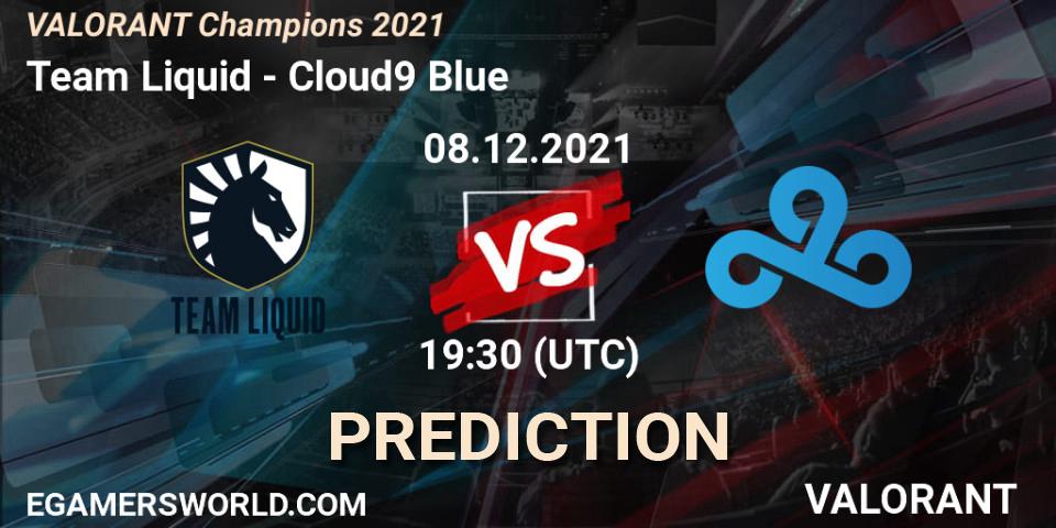 Team Liquid vs Cloud9 Blue: Match Prediction. 08.12.2021 at 20:00, VALORANT, VALORANT Champions 2021