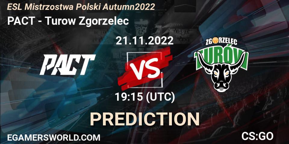 PACT vs Turow Zgorzelec: Match Prediction. 21.11.22, CS2 (CS:GO), ESL Mistrzostwa Polski Autumn 2022