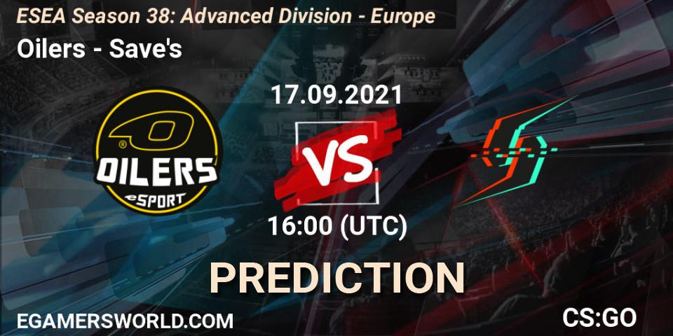 Oilers vs Save's: Match Prediction. 17.09.2021 at 16:00, Counter-Strike (CS2), ESEA Season 38: Advanced Division - Europe