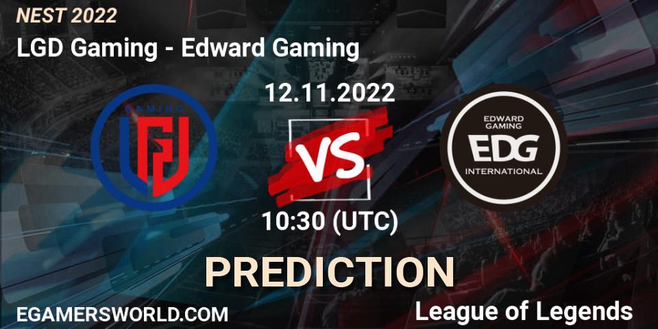 LGD Gaming vs Edward Gaming: Match Prediction. 12.11.2022 at 11:58, LoL, NEST 2022