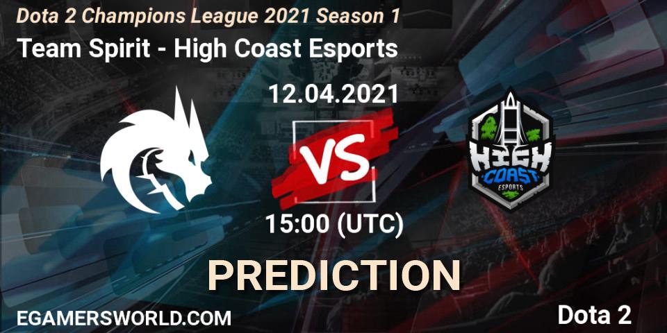 Team Spirit vs High Coast Esports: Match Prediction. 12.04.2021 at 12:04, Dota 2, Dota 2 Champions League 2021 Season 1