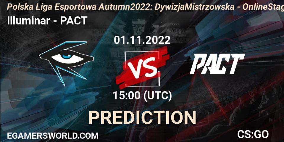 Illuminar vs PACT: Match Prediction. 01.11.22, CS2 (CS:GO), Polska Liga Esportowa Autumn 2022: Dywizja Mistrzowska - Online Stage