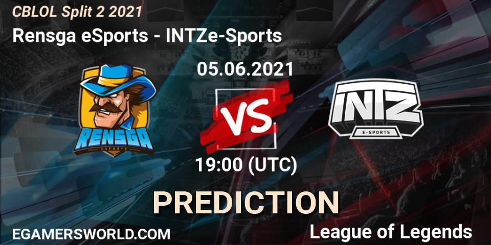 Rensga eSports vs INTZ e-Sports: Match Prediction. 05.06.2021 at 19:00, LoL, CBLOL Split 2 2021