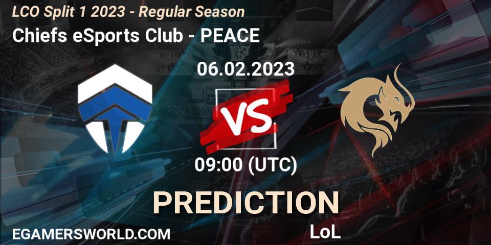 Chiefs eSports Club vs PEACE: Match Prediction. 06.02.23, LoL, LCO Split 1 2023 - Regular Season