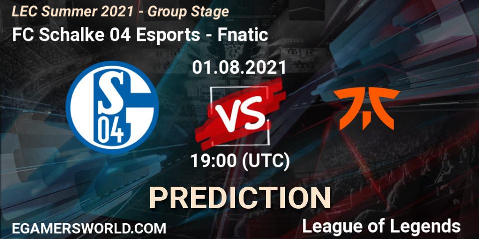 FC Schalke 04 Esports vs Fnatic: Match Prediction. 02.07.21, LoL, LEC Summer 2021 - Group Stage