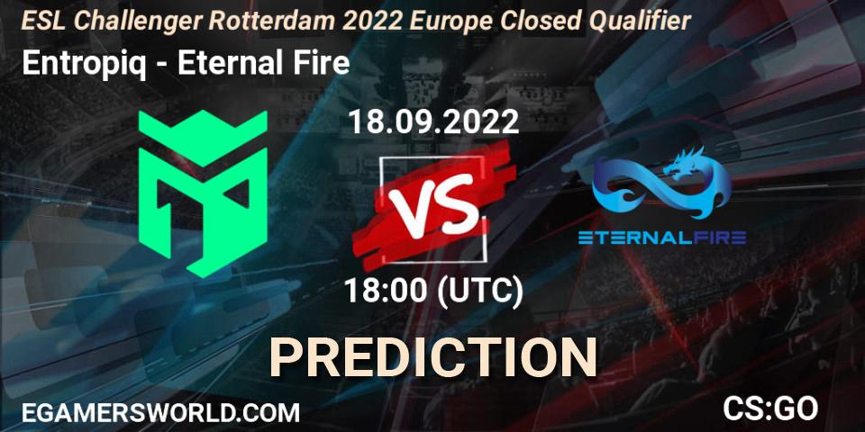 Entropiq vs Eternal Fire: Match Prediction. 18.09.22, CS2 (CS:GO), ESL Challenger Rotterdam 2022 Europe Closed Qualifier