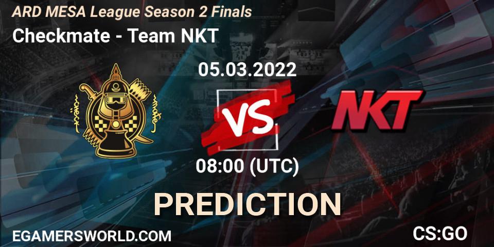 Checkmate vs Team NKT: Match Prediction. 05.03.2022 at 12:40, Counter-Strike (CS2), ARD MESA League Season 2 Finals