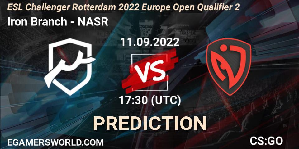Iron Branch vs NASR: Match Prediction. 11.09.22, CS2 (CS:GO), ESL Challenger Rotterdam 2022 Europe Open Qualifier 2
