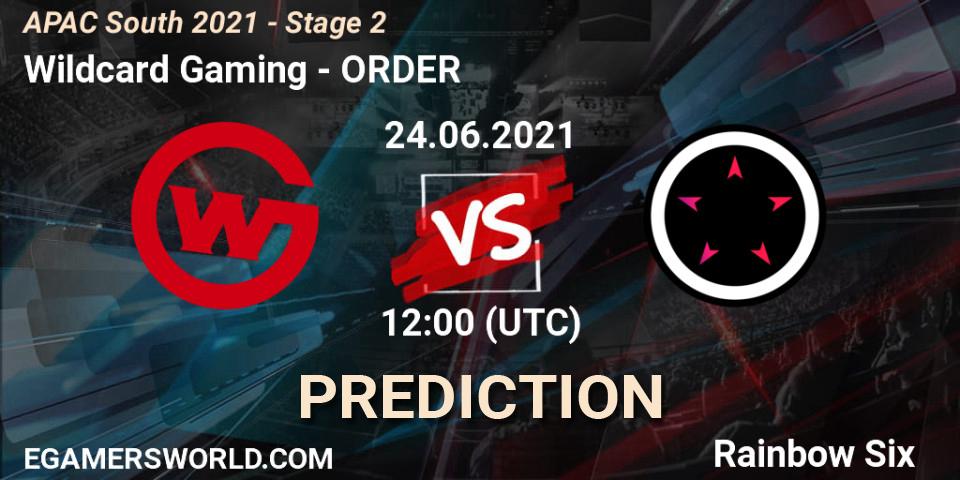 Wildcard Gaming vs ORDER: Match Prediction. 24.06.2021 at 12:00, Rainbow Six, APAC South 2021 - Stage 2