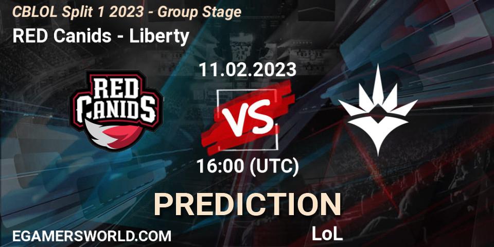 RED Canids vs Liberty: Match Prediction. 11.02.23, LoL, CBLOL Split 1 2023 - Group Stage