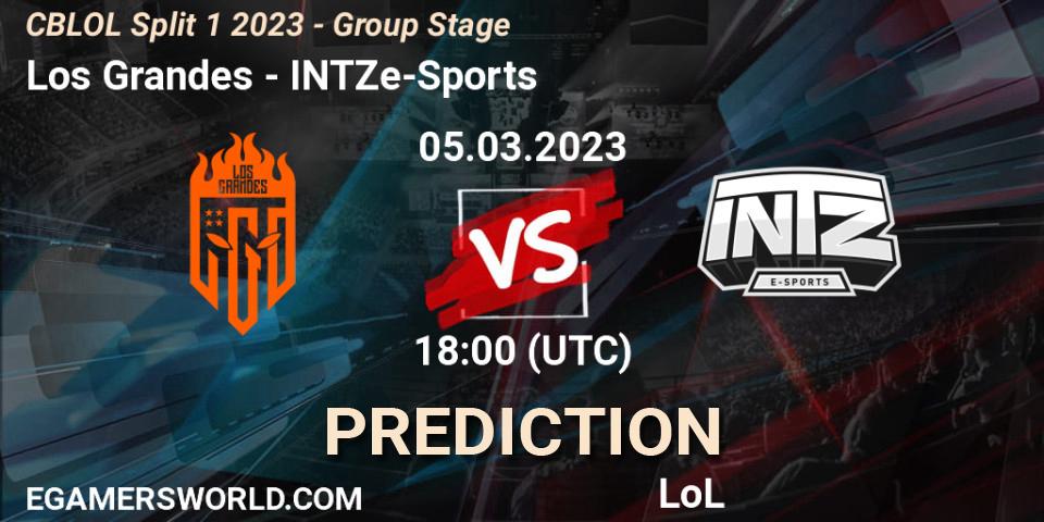 Los Grandes vs INTZ e-Sports: Match Prediction. 05.03.23, LoL, CBLOL Split 1 2023 - Group Stage