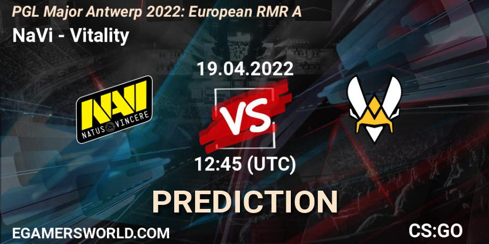 NaVi vs Vitality: Match Prediction. 19.04.22, CS2 (CS:GO), PGL Major Antwerp 2022: European RMR A