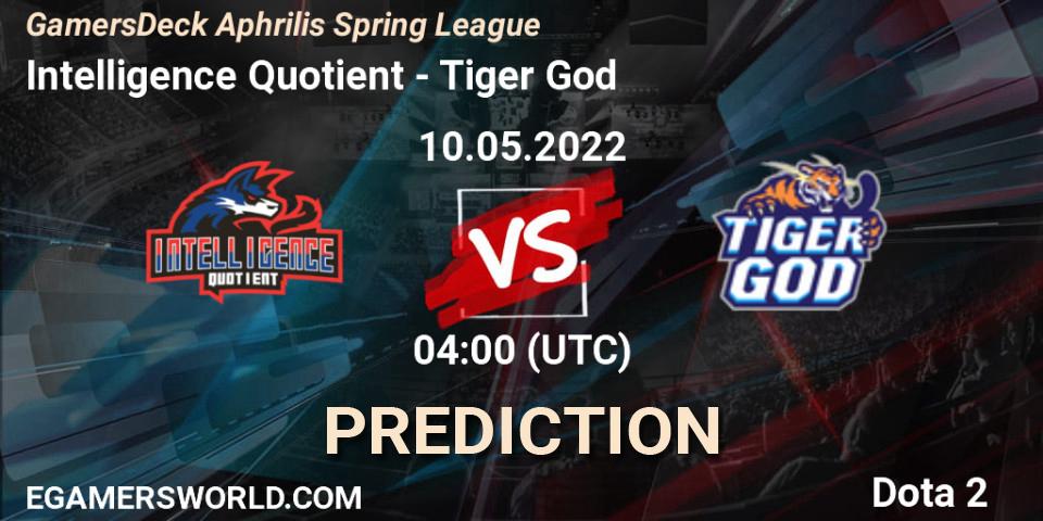 Intelligence Quotient vs Tiger God: Match Prediction. 10.05.2022 at 04:06, Dota 2, GamersDeck Aphrilis Spring League
