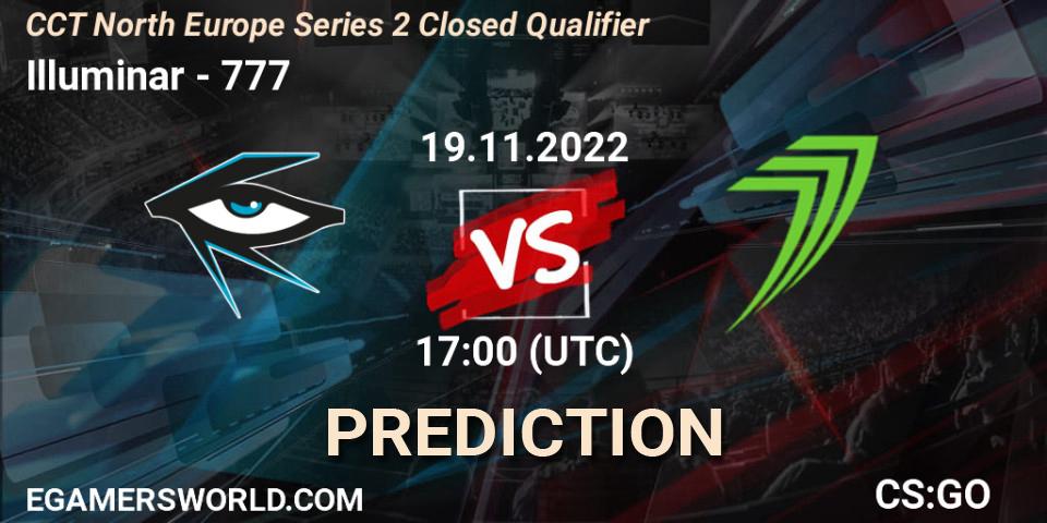 Illuminar vs 777: Match Prediction. 19.11.2022 at 17:00, Counter-Strike (CS2), CCT North Europe Series 2 Closed Qualifier